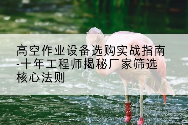 怒江剪叉式升降机厂家-高空作业设备选购实战指南-十年工程师揭秘厂家筛选核心法则