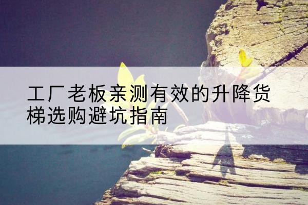 怒江升降货梯怎么选-工厂老板亲测有效的升降货梯选购避坑指南