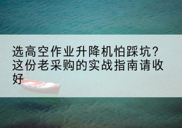 怒江高空作业升降机厂家推荐-选高空作业升降机怕踩坑？这份老采购的实战指南请收好