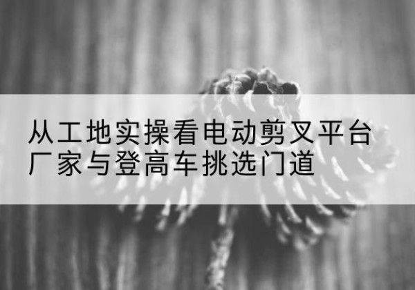 怒江电动剪叉升降平台厂家-从工地实操看电动剪叉平台厂家与登高车挑选门道