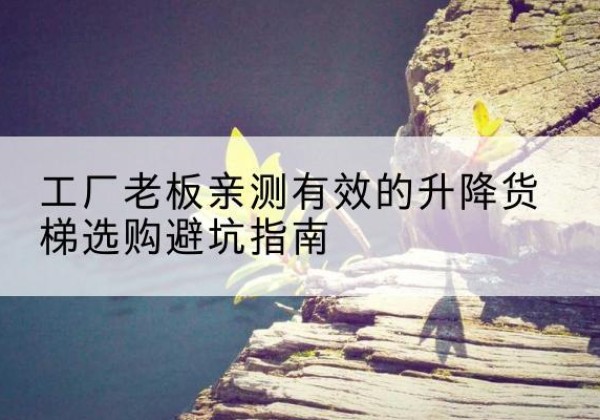 怒江升降货梯怎么选-工厂老板亲测有效的升降货梯选购避坑指南